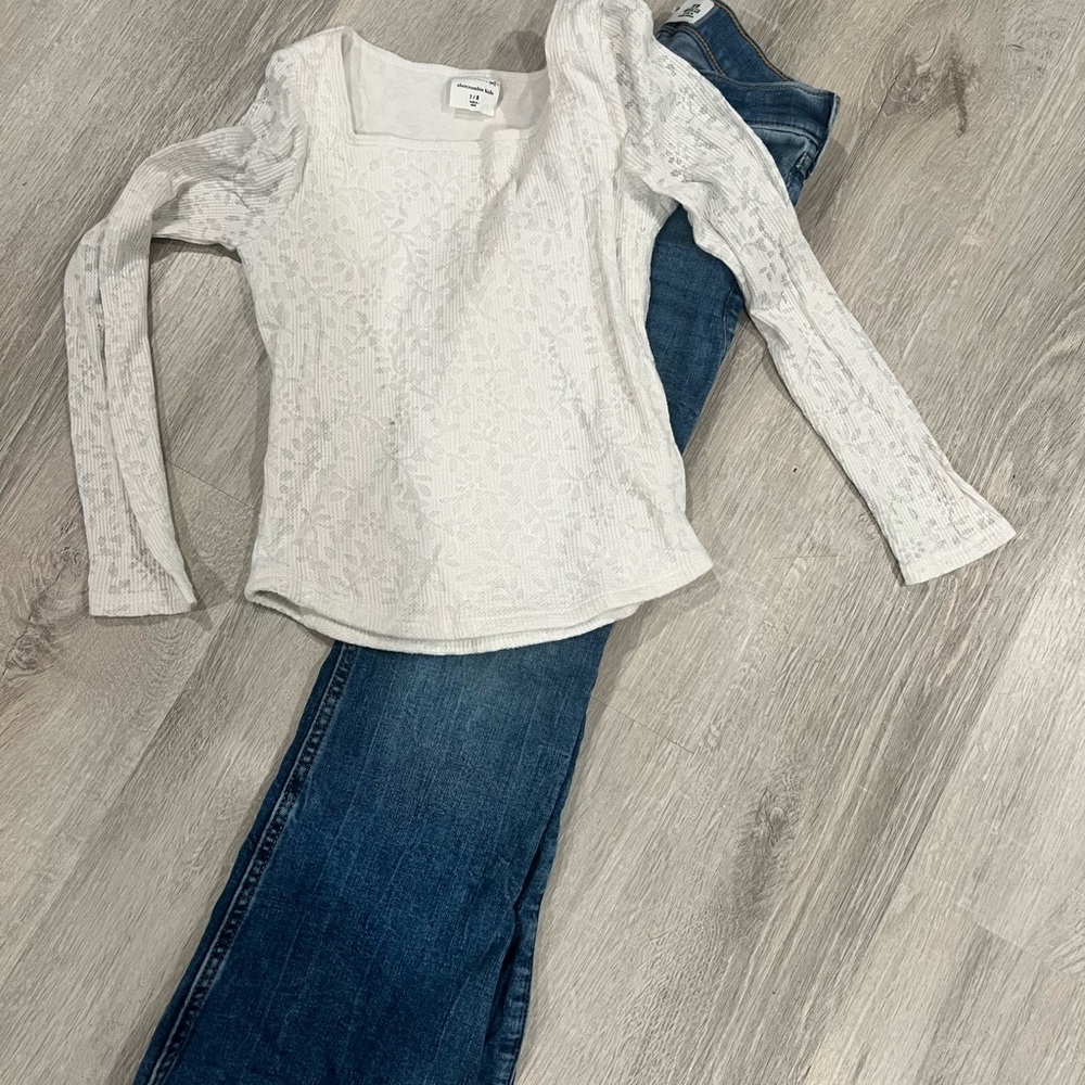 Abercrombie Kids White Textured Top